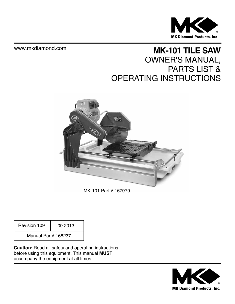 MK Diamond MK-101 Lowes User Manual | 56 pages