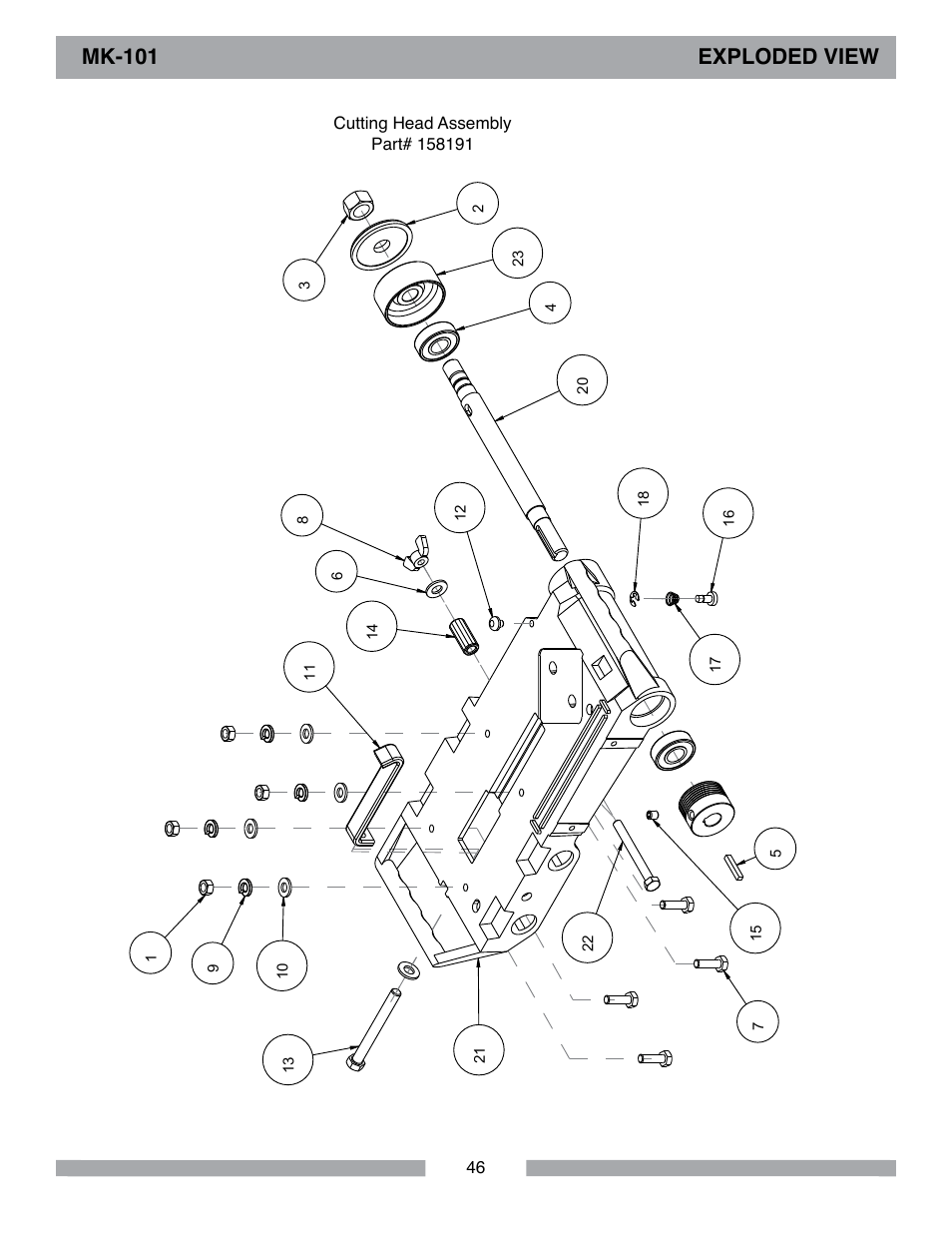 Mk-101 exploded view | MK Diamond MK-101 Lowes User Manual | Page 46 / 56