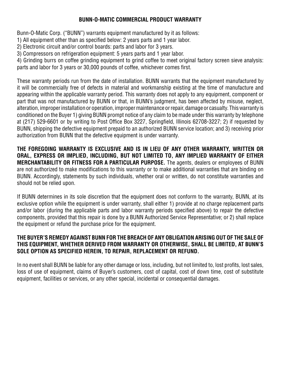 Bunn TCD User Manual | Page 2 / 3