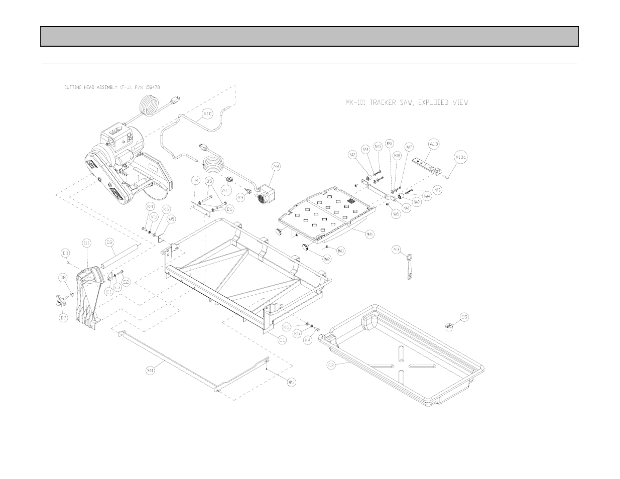 Exploded view and parts list | MK Diamond MK-100 Tracker User Manual | Page 39 / 46