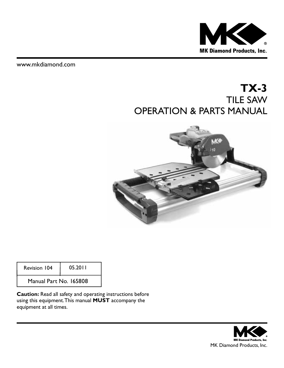 MK Diamond TX-3 User Manual | 52 pages