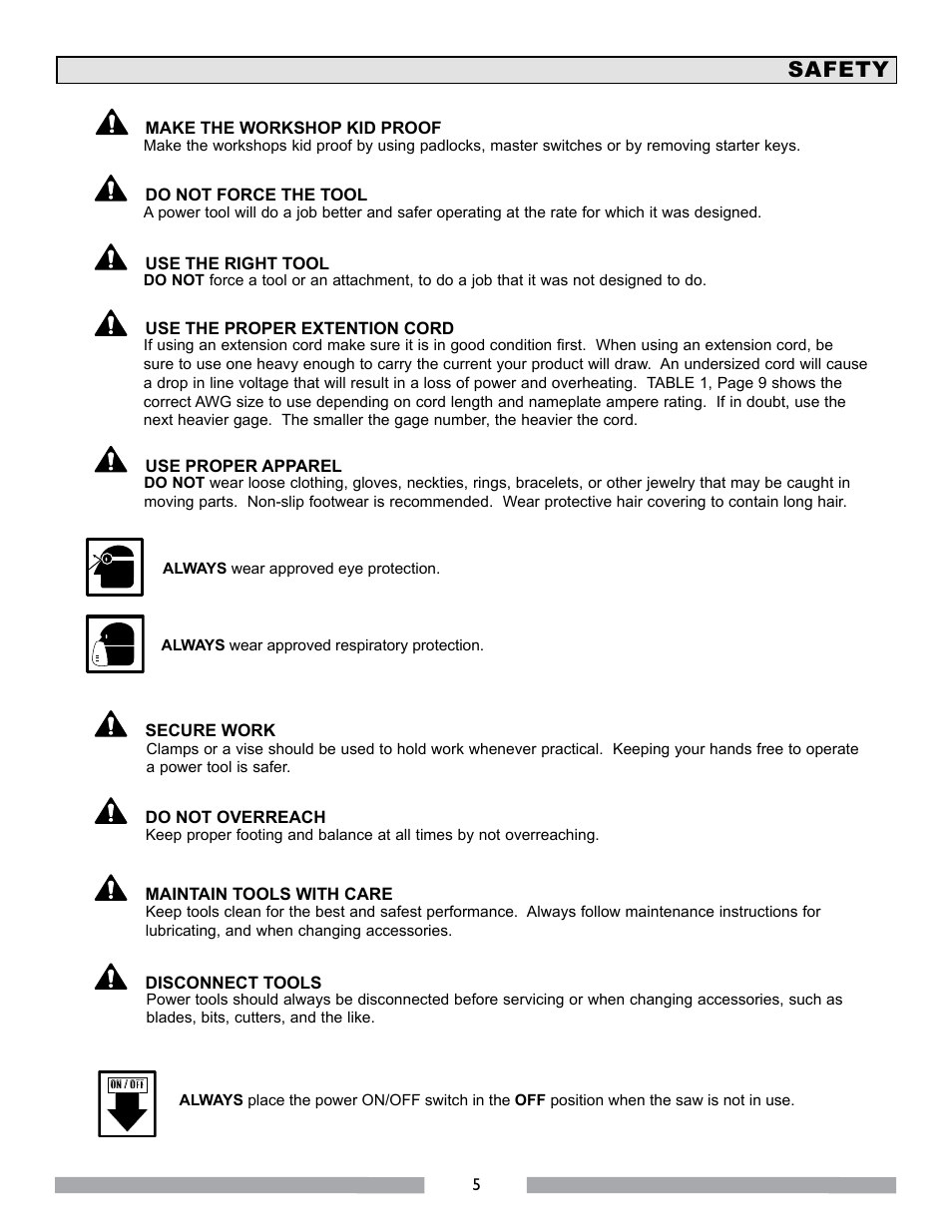 Safety | MK Diamond MK-112 User Manual | Page 5 / 28