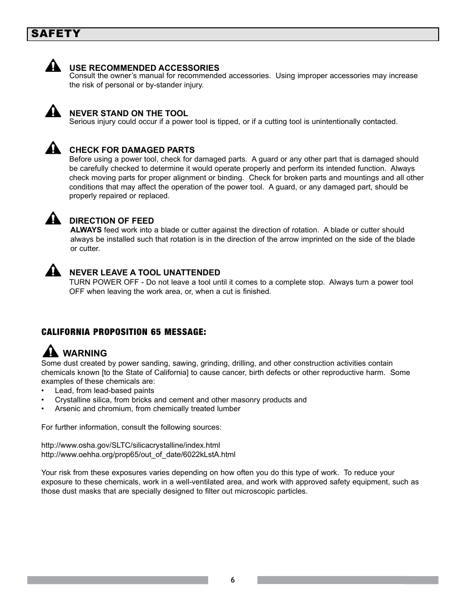 Safety | MK Diamond MK-112 User Manual | Page 6 / 28