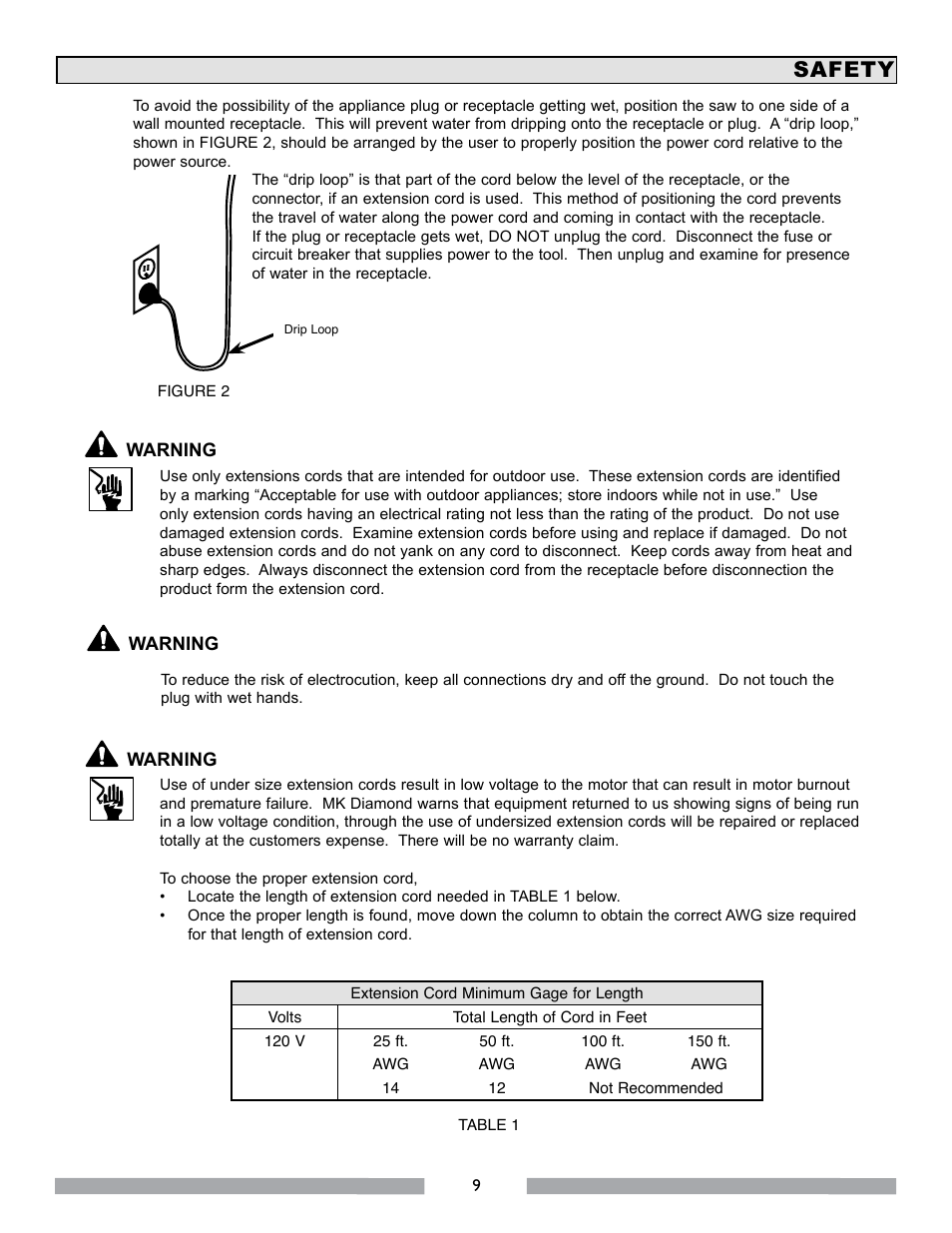 Safety | MK Diamond MK-112 User Manual | Page 9 / 28