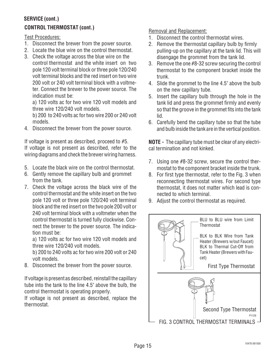 Bunn CRT5 CRTF5 User Manual | Page 15 / 32