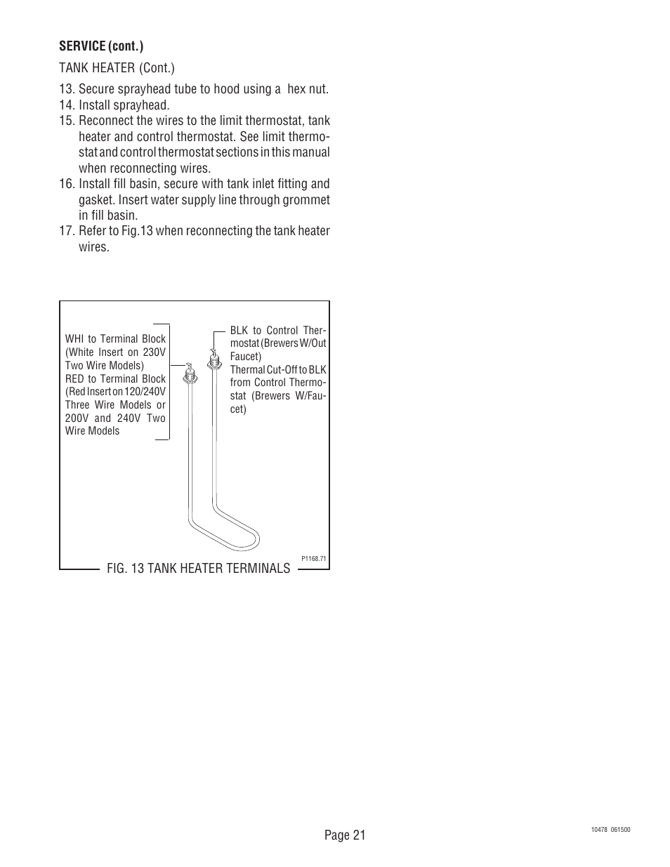 Bunn CRT5 CRTF5 User Manual | Page 21 / 32