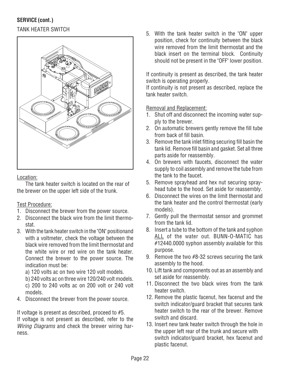 Bunn CRT5 CRTF5 User Manual | Page 22 / 32