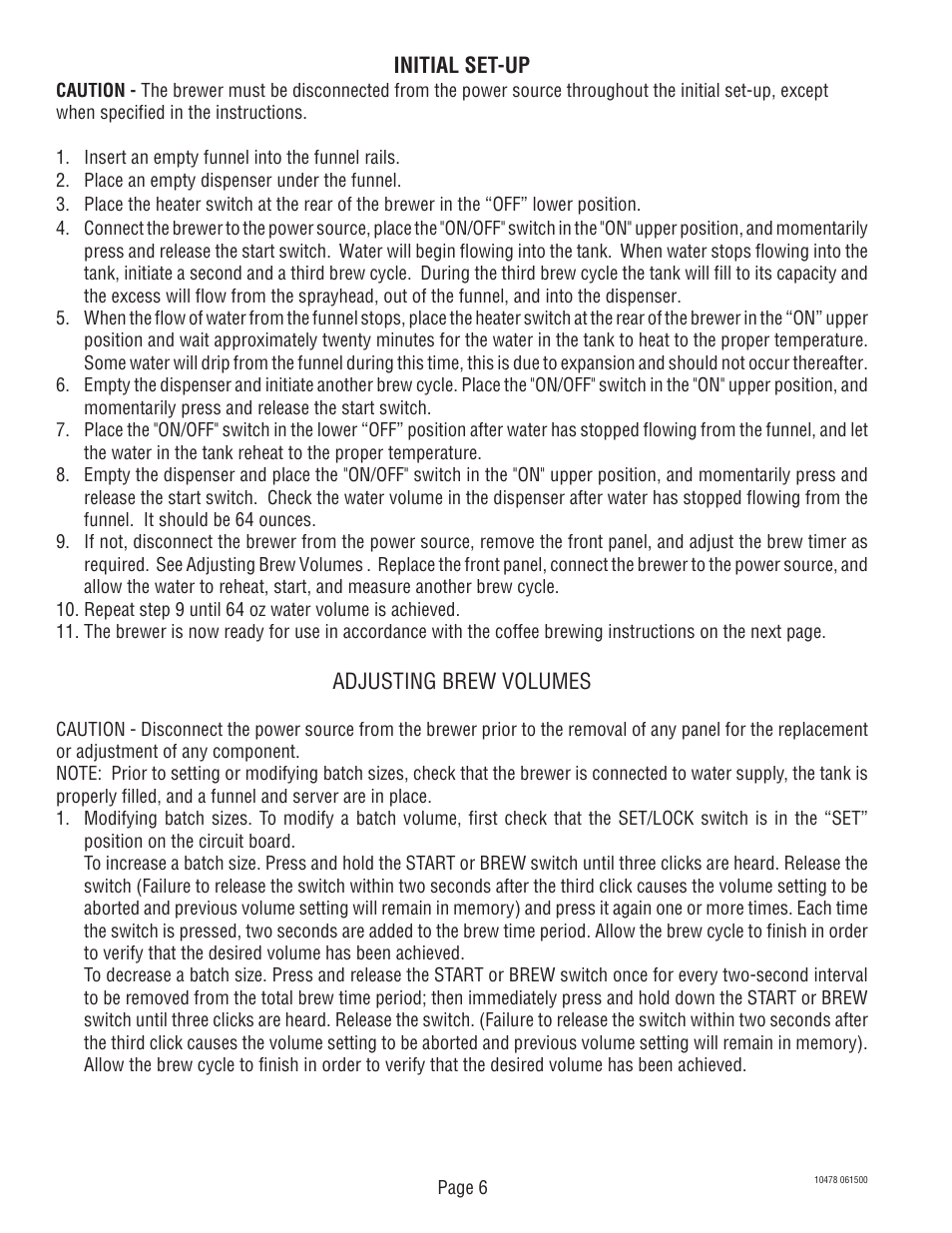 Bunn CRT5 CRTF5 User Manual | Page 6 / 32