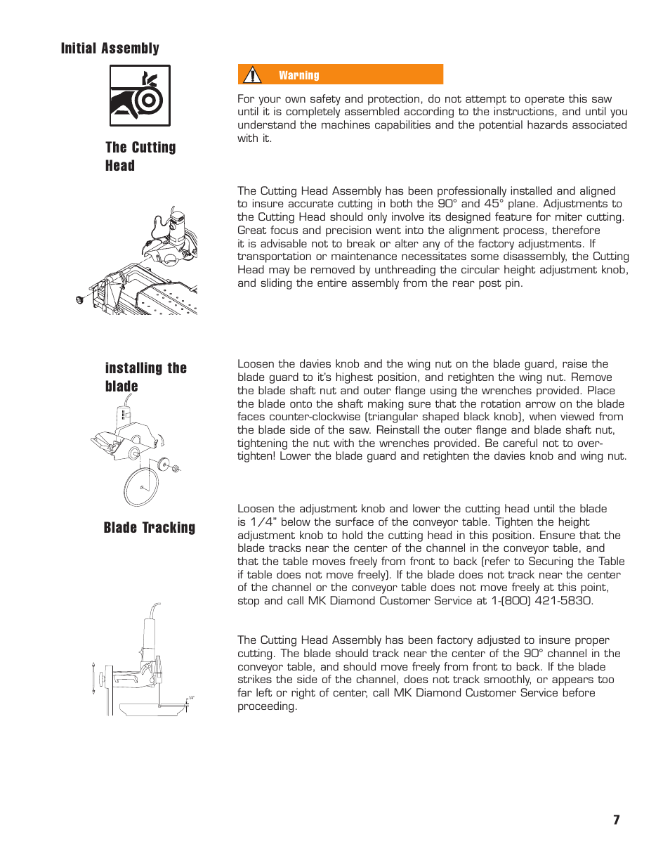 Initial assembly | MK Diamond MK1070 User Manual | Page 8 / 22