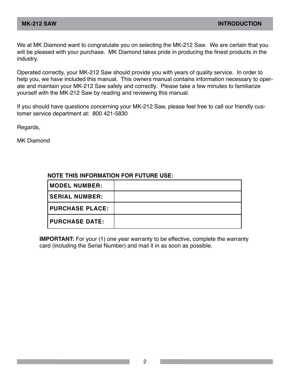 MK Diamond MK-212 User Manual | Page 2 / 52