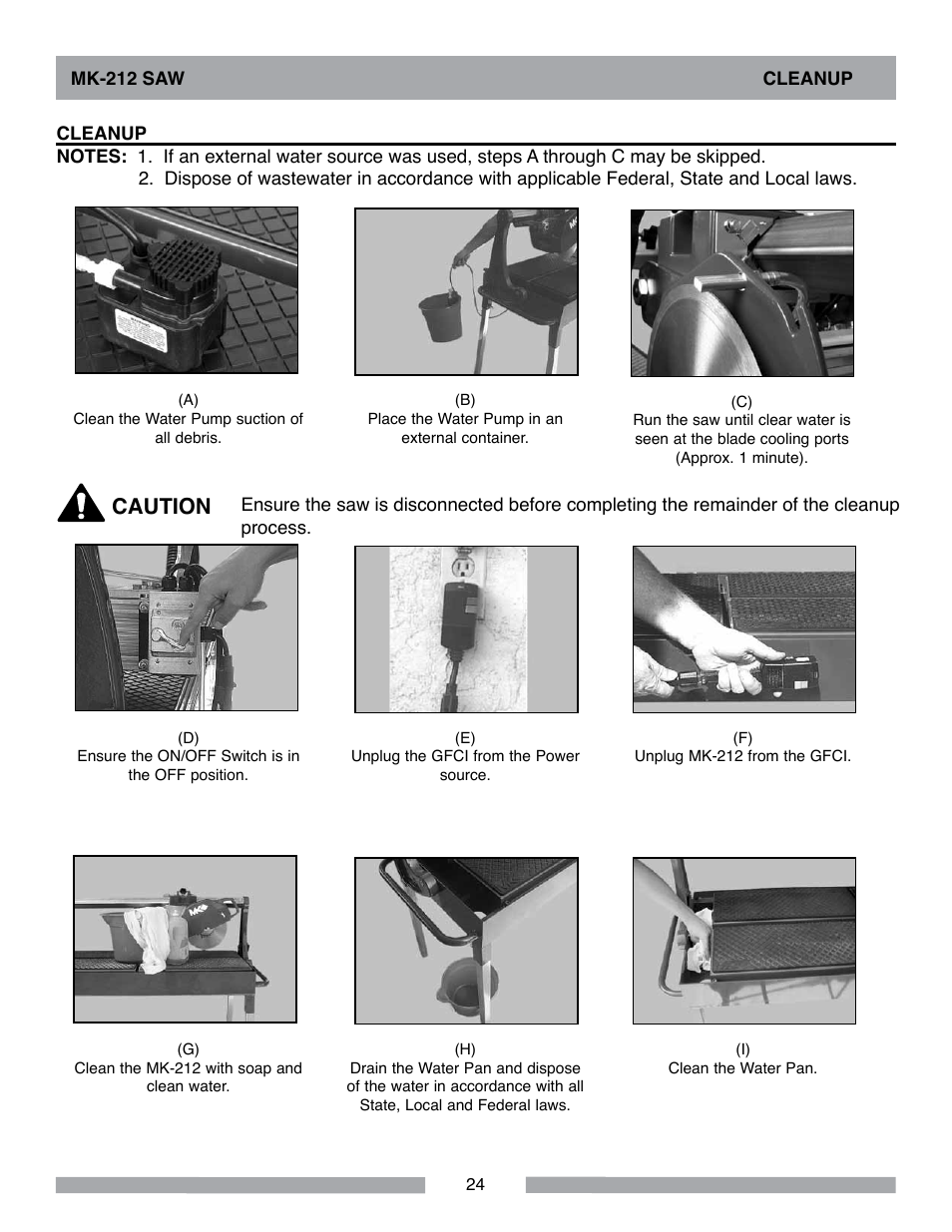 Caution | MK Diamond MK-212 User Manual | Page 24 / 52