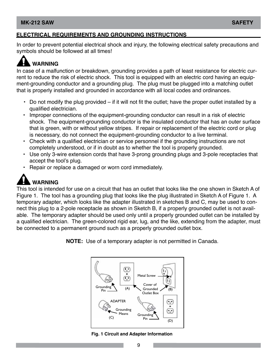 MK Diamond MK-212 User Manual | Page 9 / 52