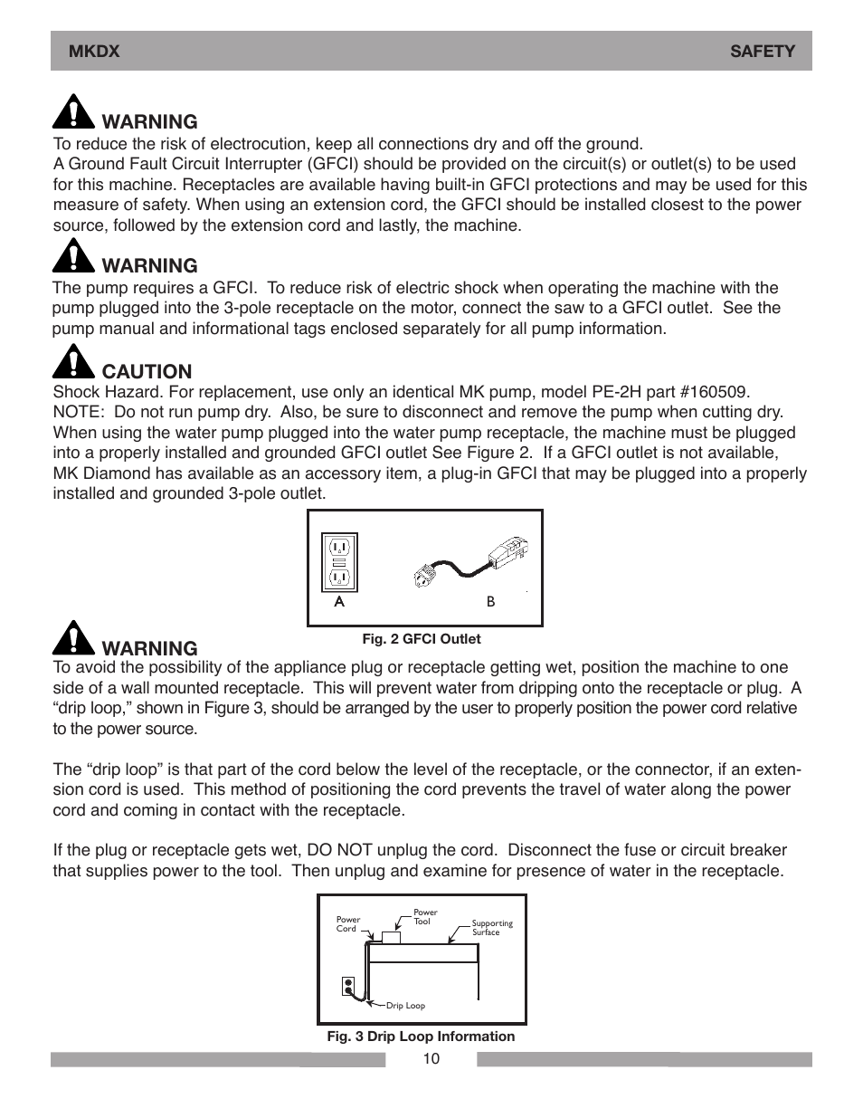 Warning, Caution | MK Diamond MKDX Profile Milling Machine User Manual | Page 10 / 40