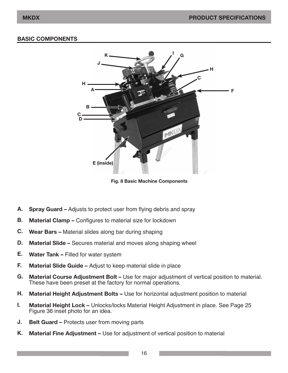 MK Diamond MKDX Profile Milling Machine User Manual | Page 16 / 40