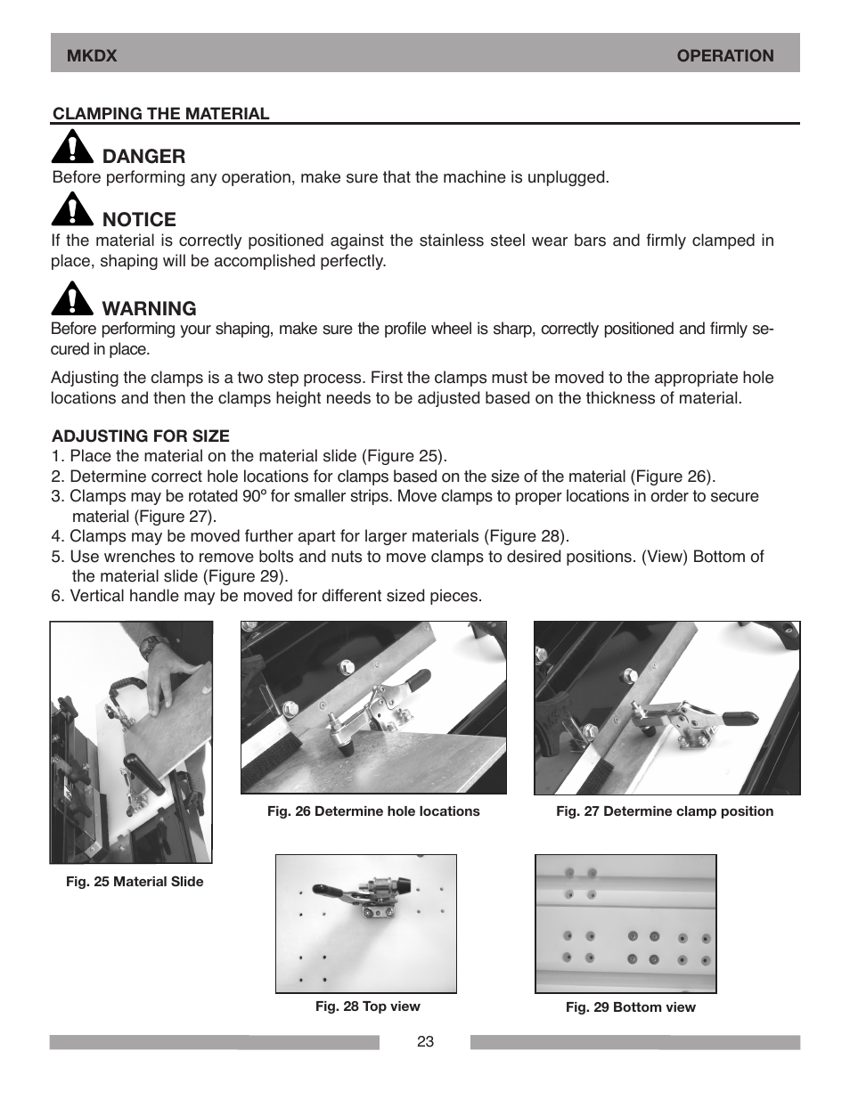 MK Diamond MKDX Profile Milling Machine User Manual | Page 23 / 40
