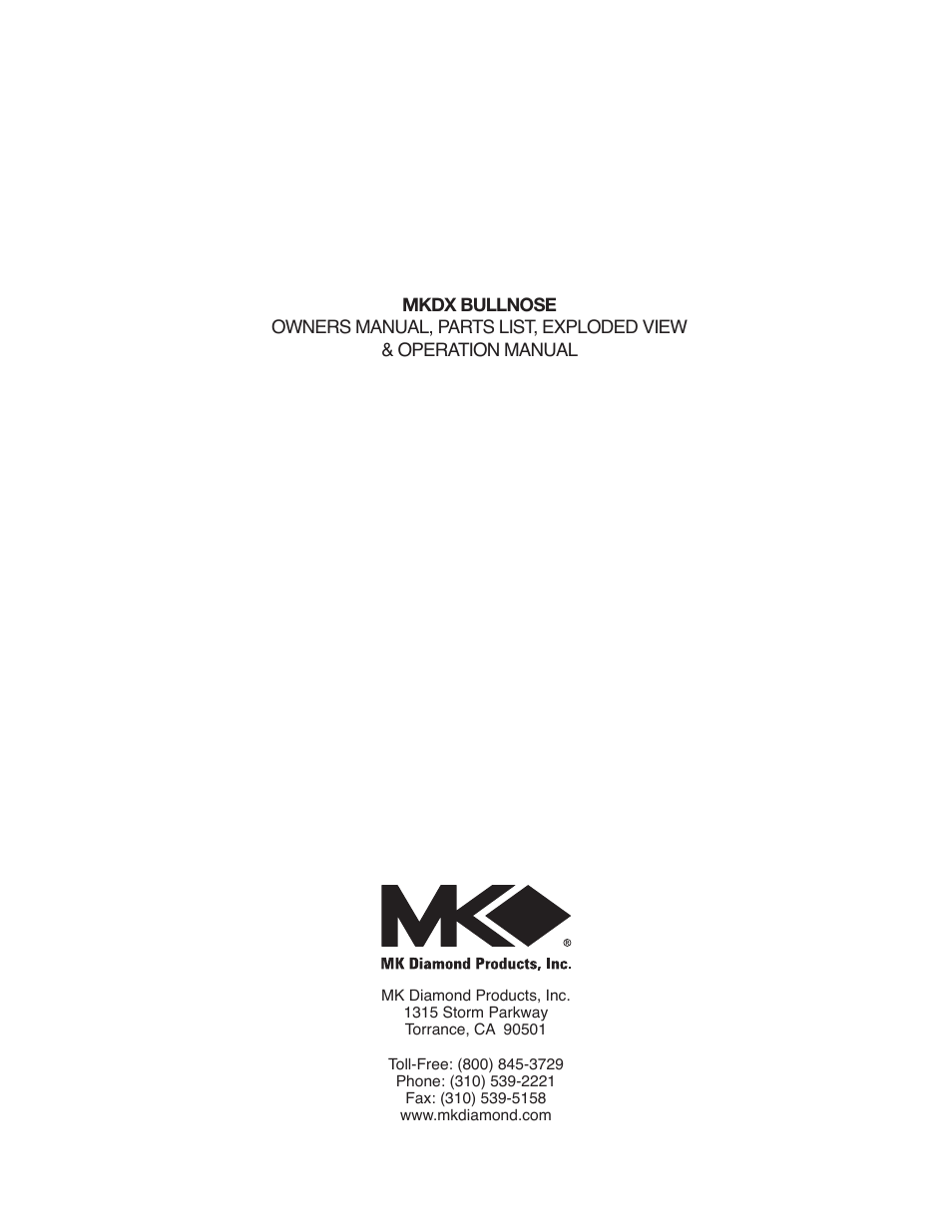 MK Diamond MKDX Profile Milling Machine User Manual | Page 40 / 40