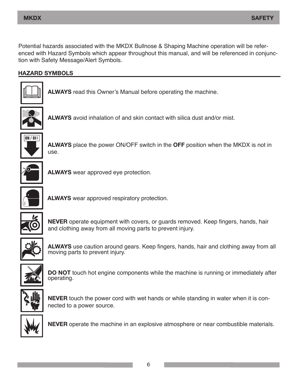 MK Diamond MKDX Profile Milling Machine User Manual | Page 6 / 40