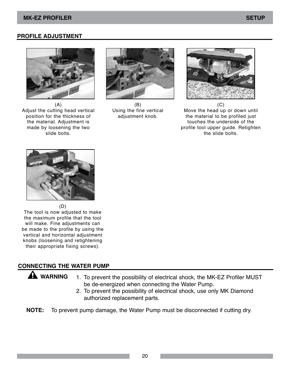 MK Diamond MK-EZ Profile Milling Machine User Manual | Page 20 / 36