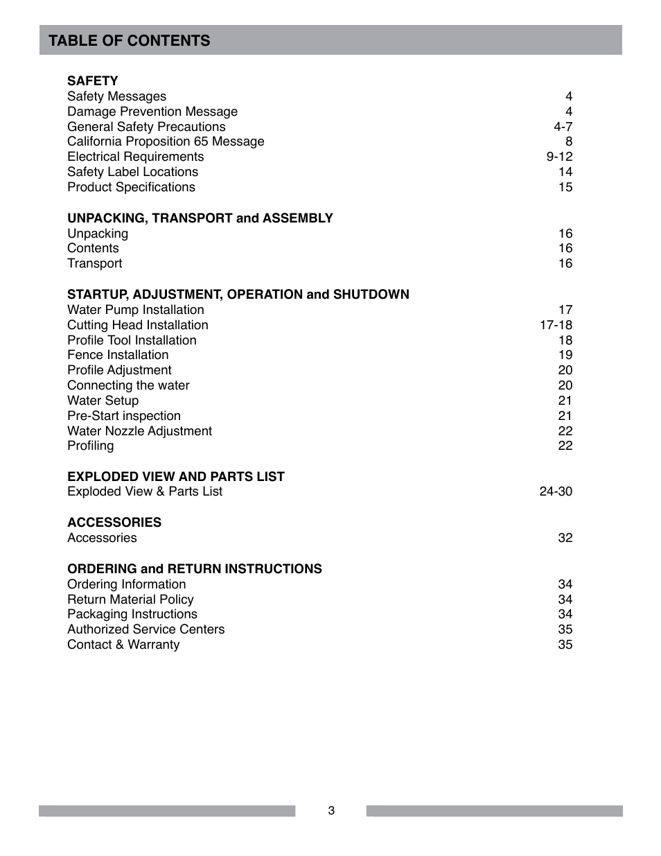 MK Diamond MK-EZ Profile Milling Machine User Manual | Page 3 / 36