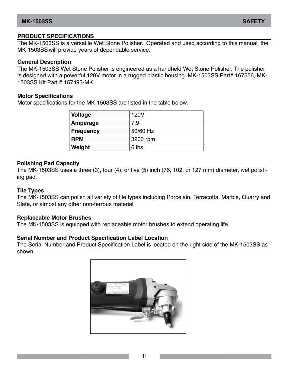 MK Diamond MK-1503SS User Manual | Page 11 / 24