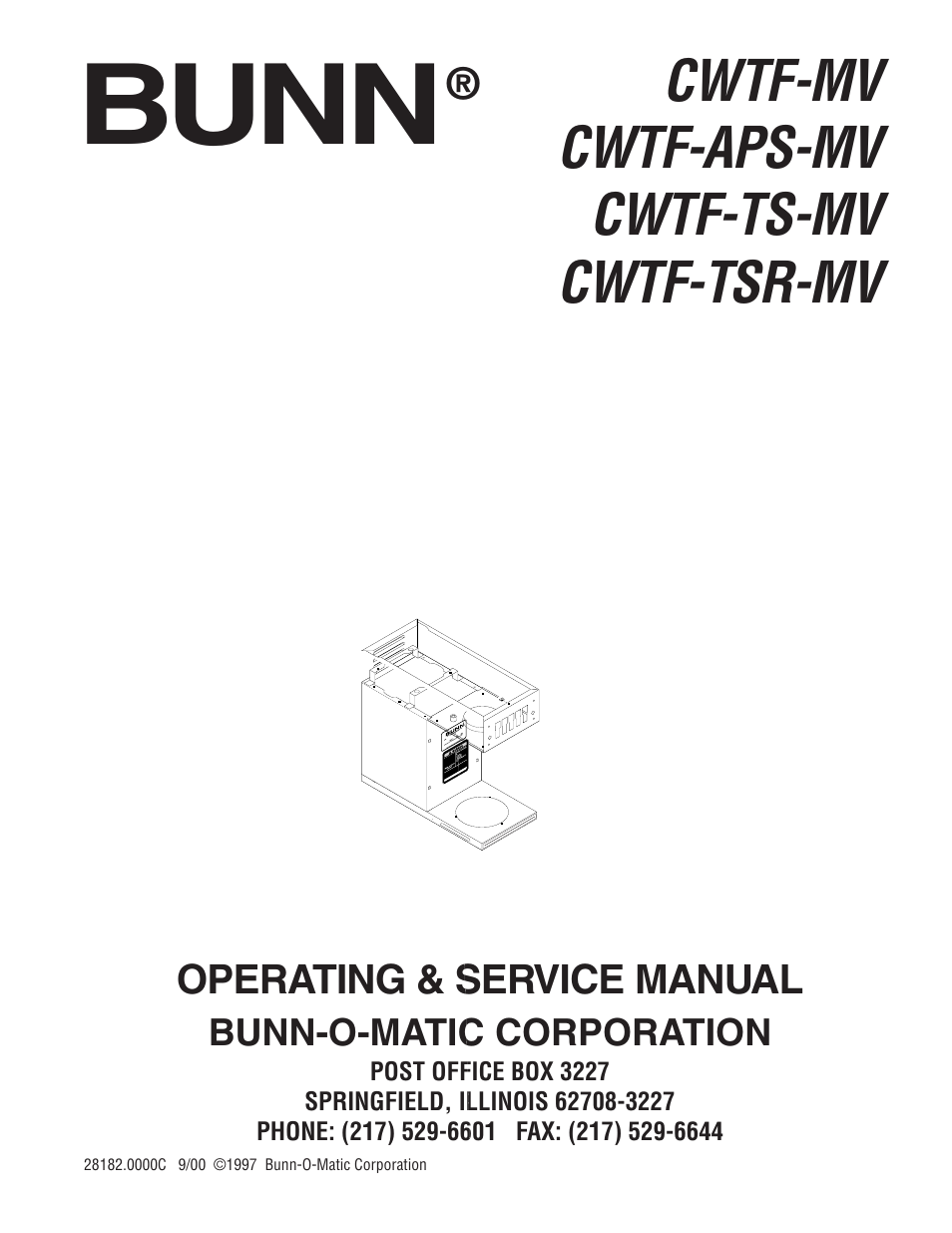 Bunn CWTF-TS-MV User Manual | 31 pages