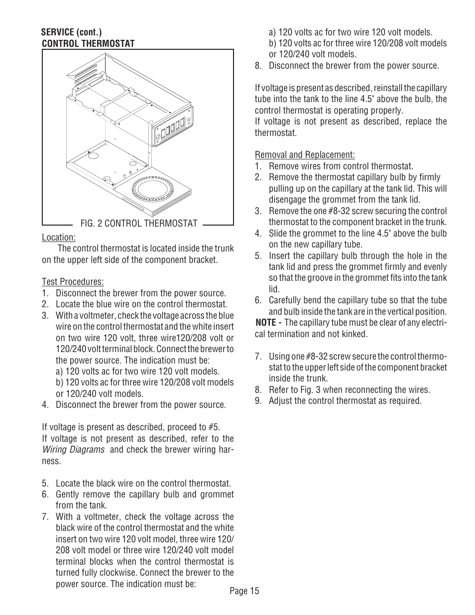 Bunn CWTF-TS-MV User Manual | Page 15 / 31