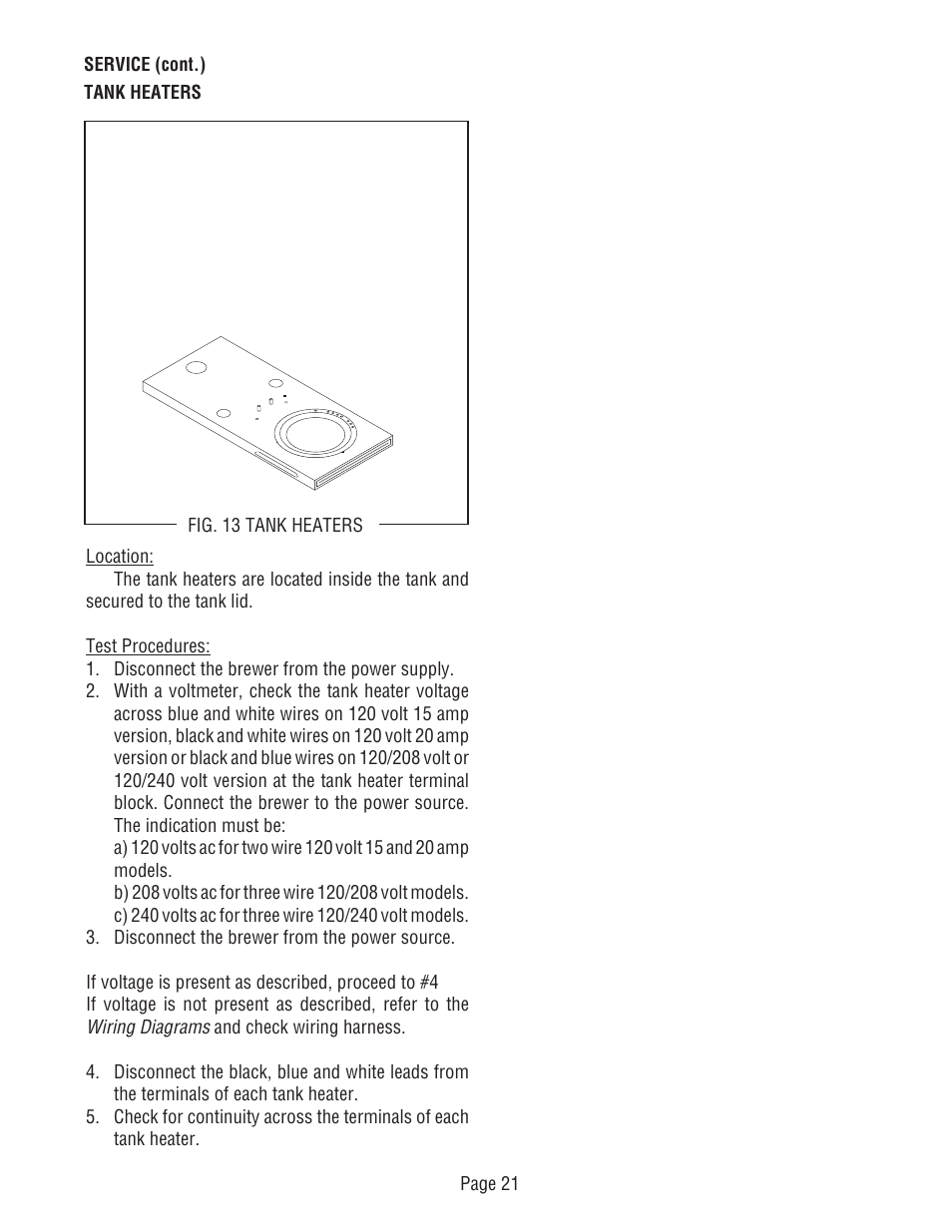 Bunn CWTF-TS-MV User Manual | Page 21 / 31