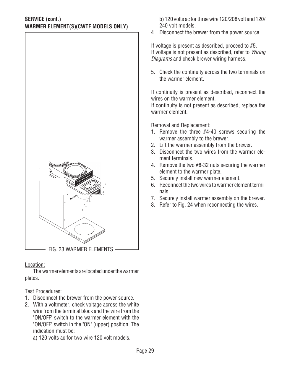 Bunn CWTF-TS-MV User Manual | Page 29 / 31