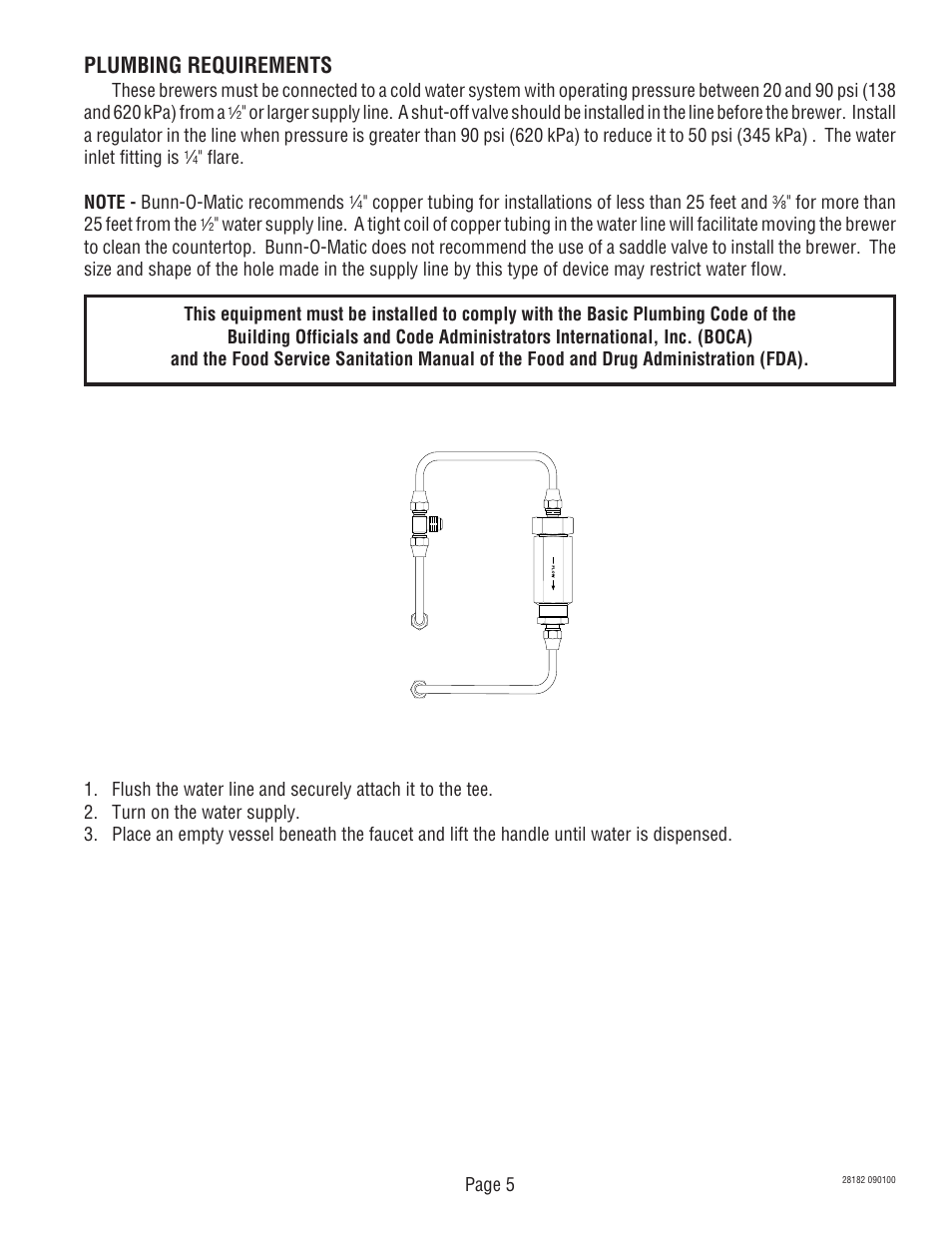 Plumbing requirements | Bunn CWTF-TS-MV User Manual | Page 5 / 31