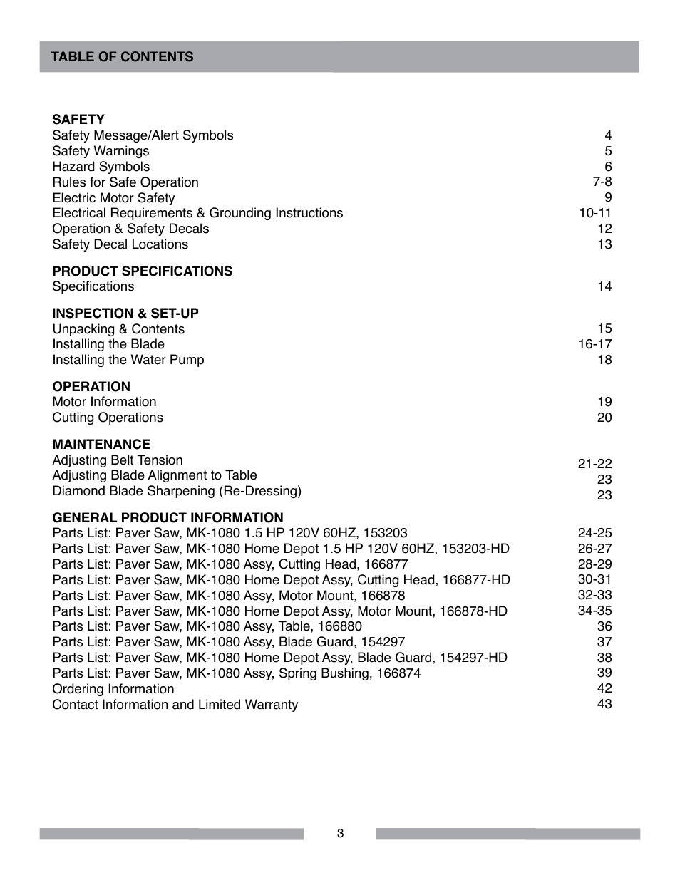 MK Diamond MK-1080 User Manual | Page 3 / 44