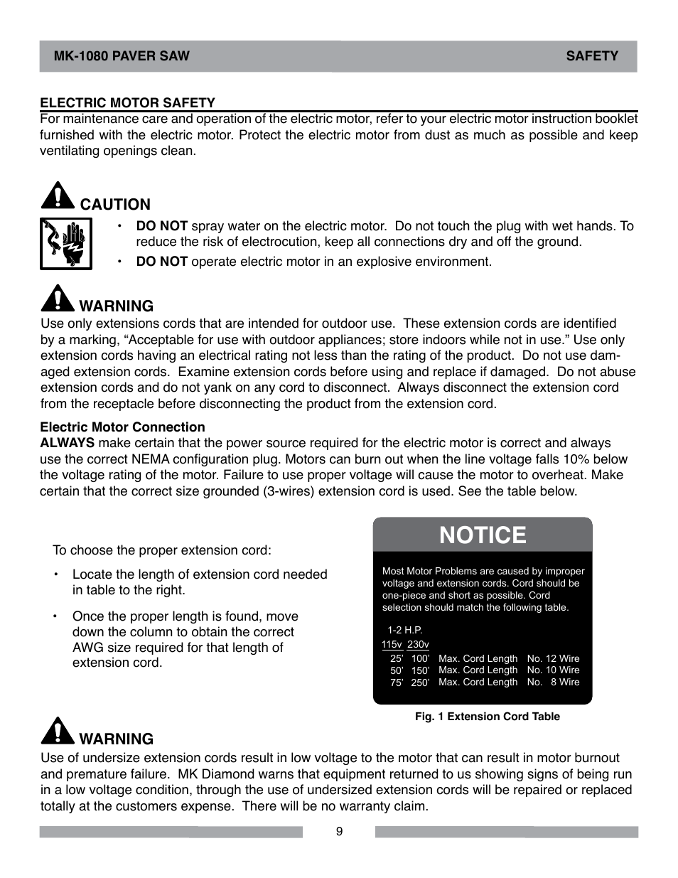 Notice, Caution, Warning | MK Diamond MK-1080 User Manual | Page 9 / 44