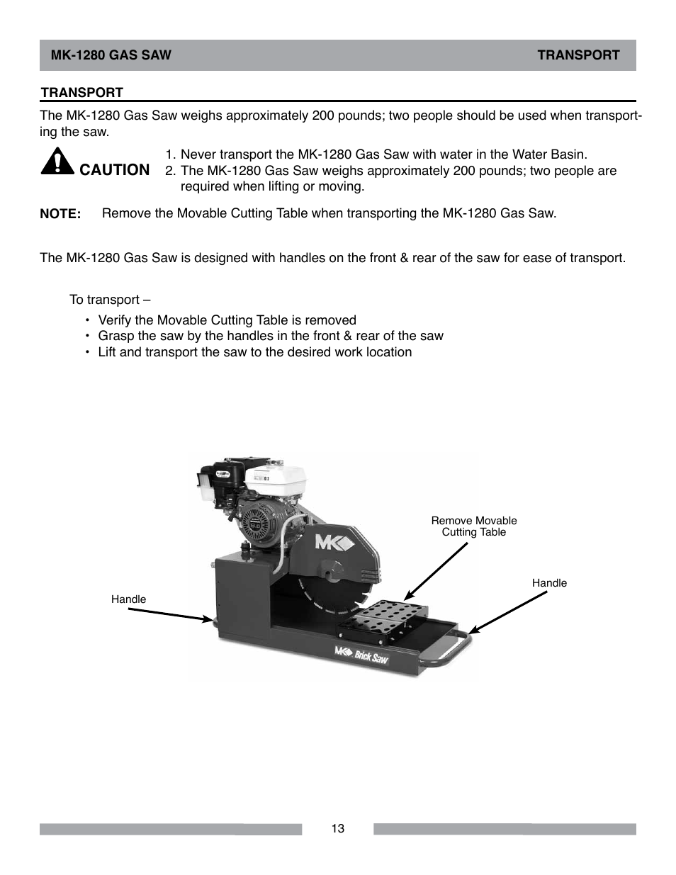 MK Diamond MK-1280 Gas User Manual | Page 13 / 48