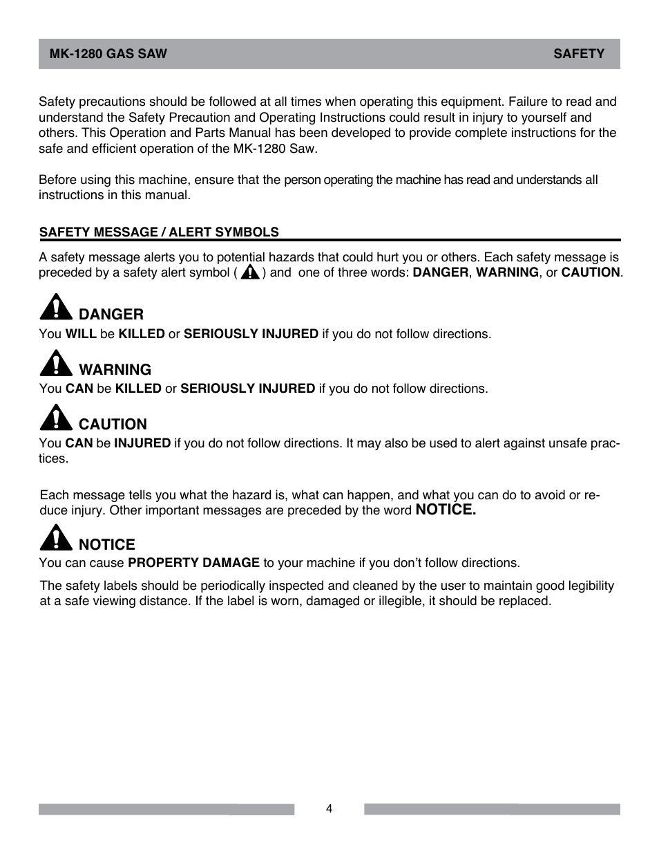 MK Diamond MK-1280 Gas User Manual | Page 4 / 48