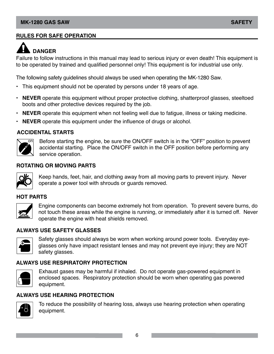MK Diamond MK-1280 Gas User Manual | Page 6 / 48