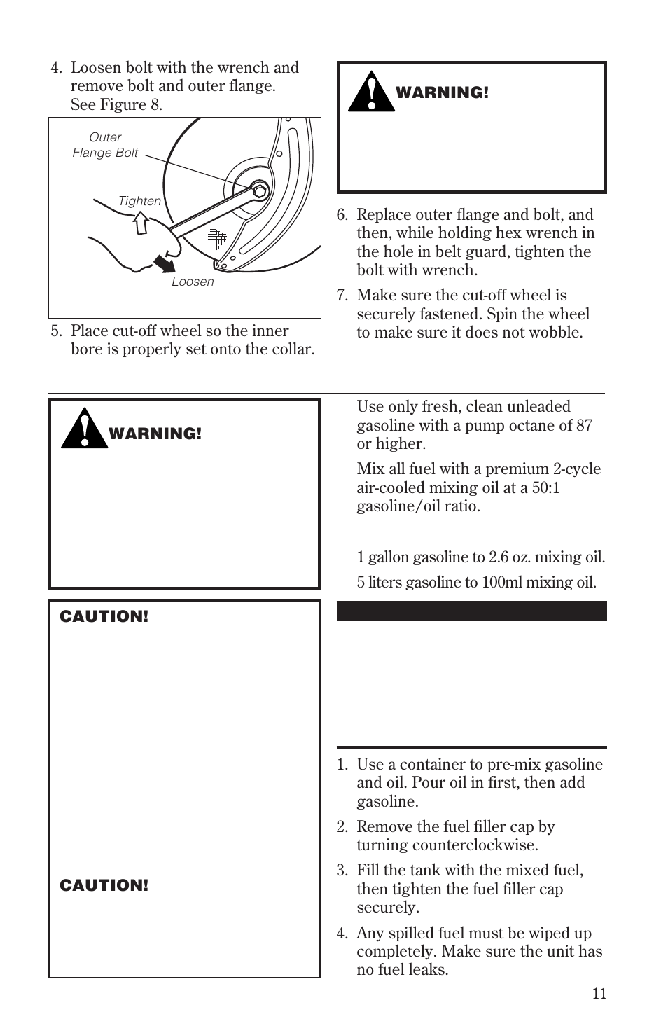 Filling the fuel tank | MK Diamond EC7600 User Manual | Page 11 / 28