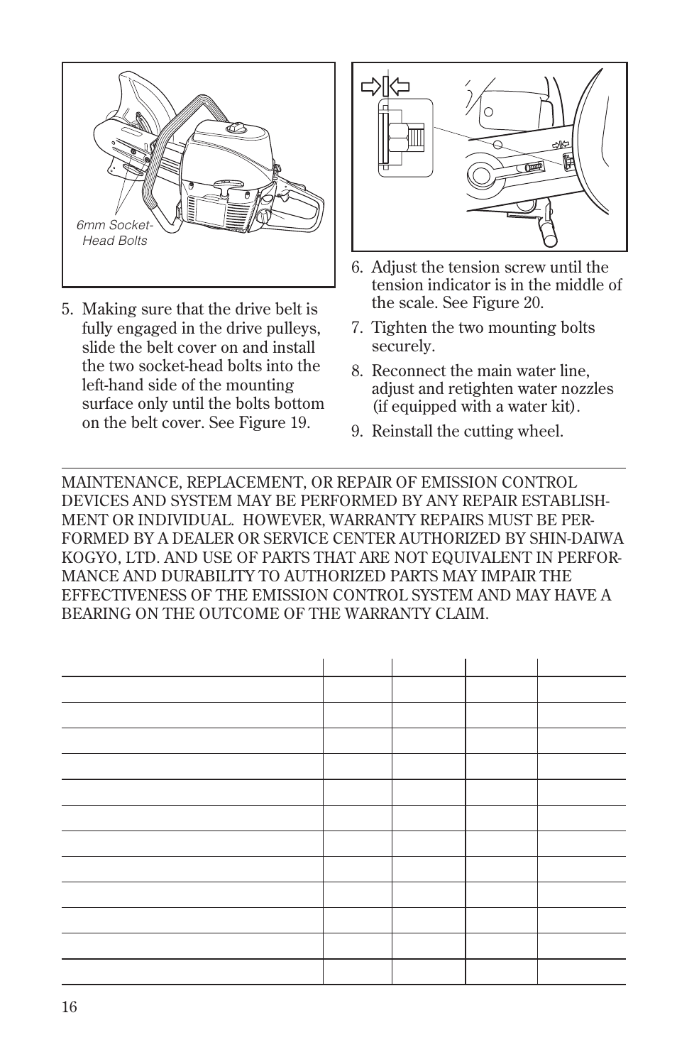 Inspection and maintenance | MK Diamond EC7600 User Manual | Page 16 / 28
