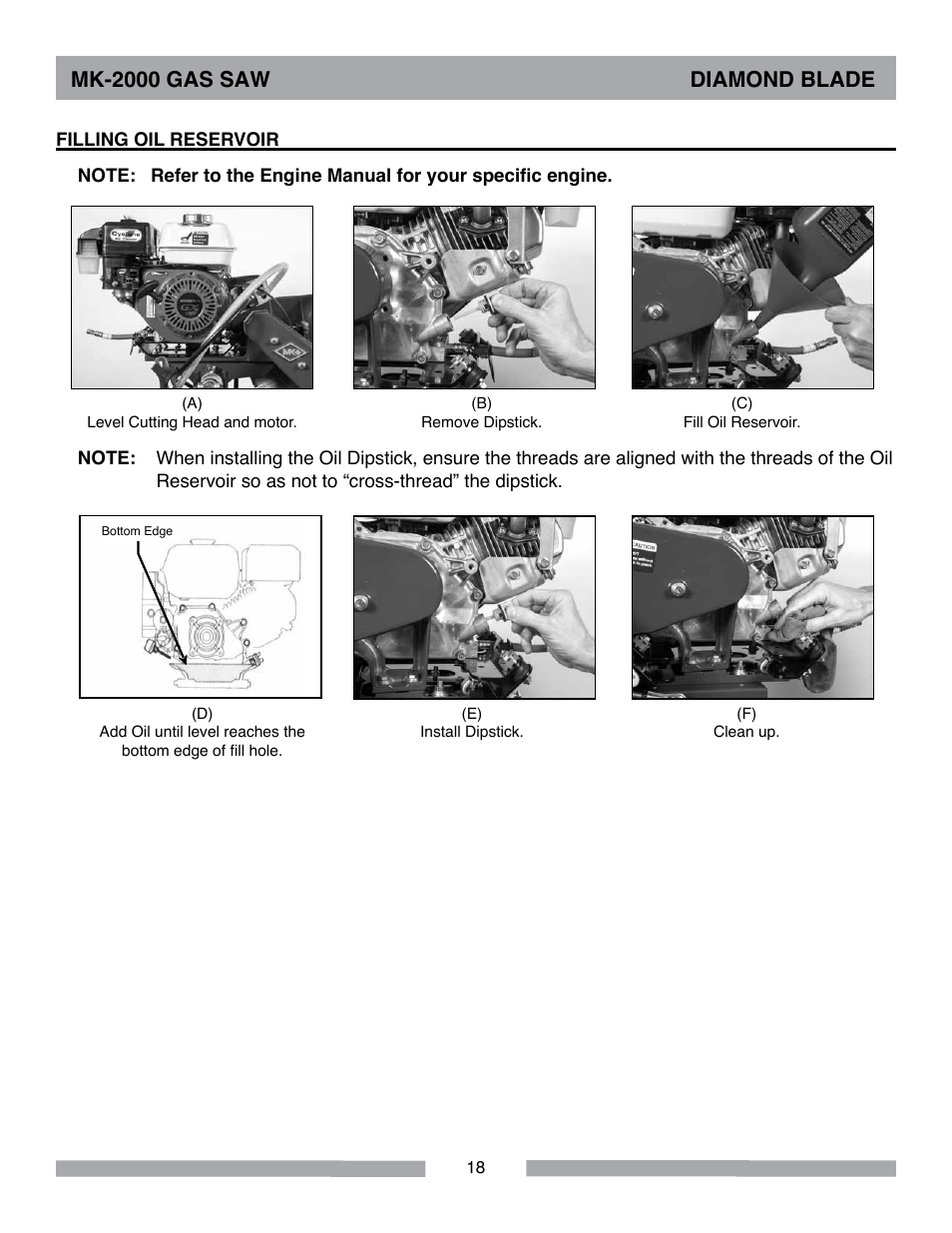 Mk-2000 gas saw diamond blade | MK Diamond MK-2000 Gas User Manual | Page 18 / 60