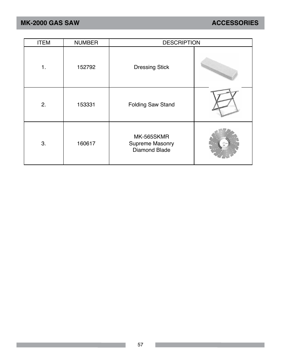 MK Diamond MK-2000 Gas User Manual | Page 57 / 60