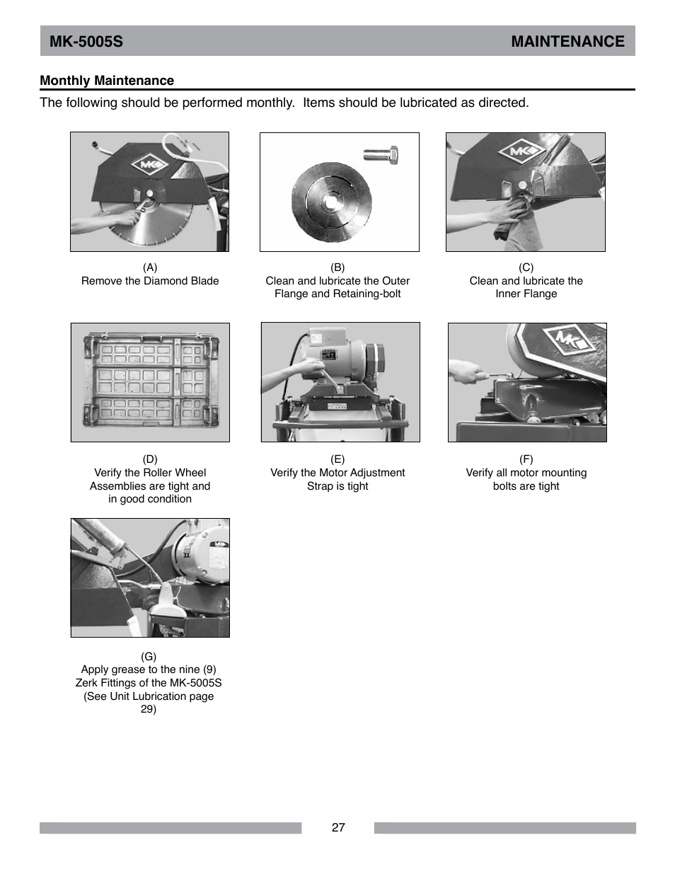 Mk-5005s maintenance | MK Diamond MK-5005S User Manual | Page 27 / 56