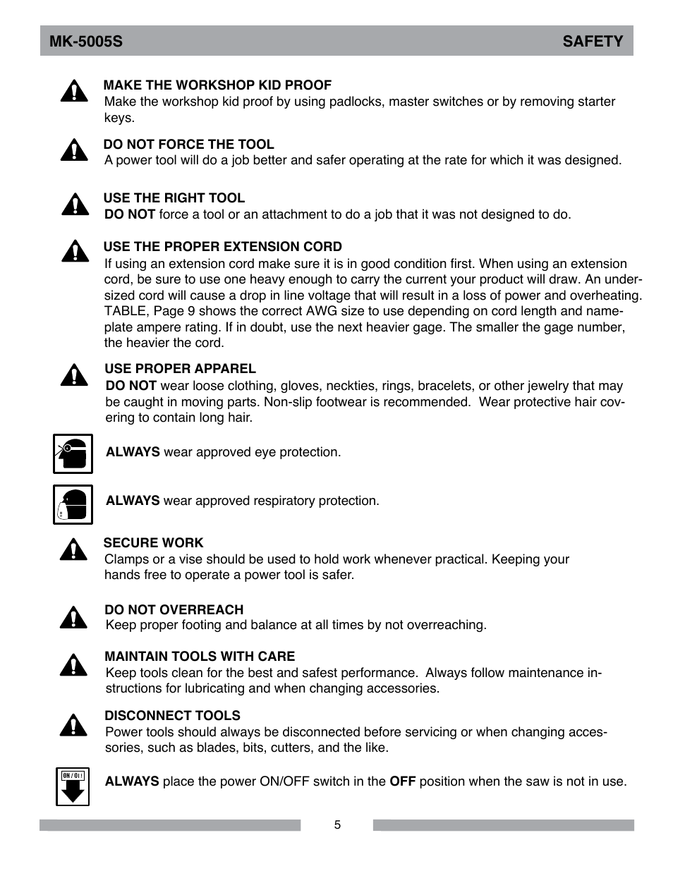 MK Diamond MK-5005S User Manual | Page 5 / 56