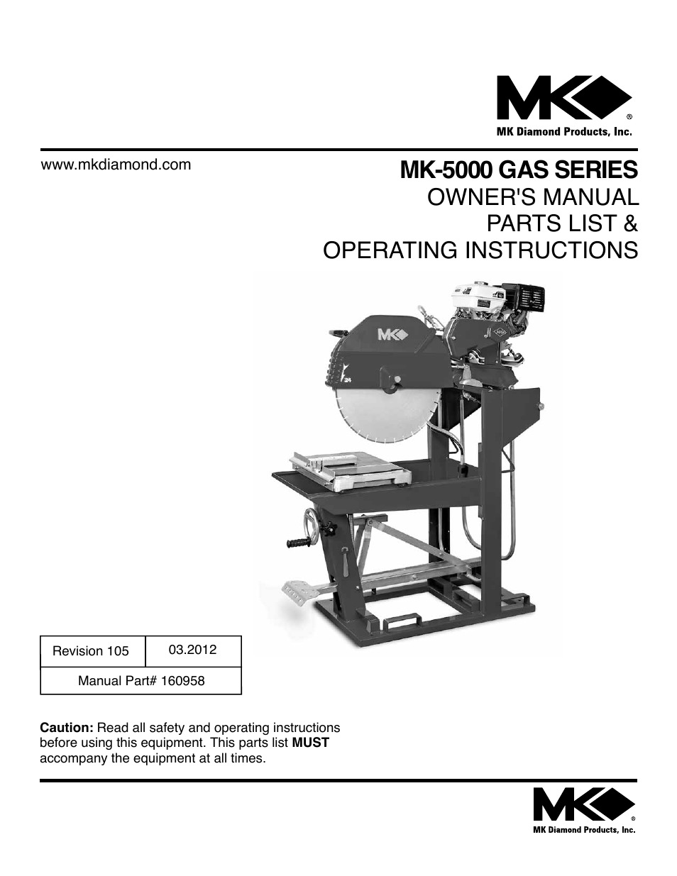 MK Diamond MK-5000 Gas User Manual | 56 pages