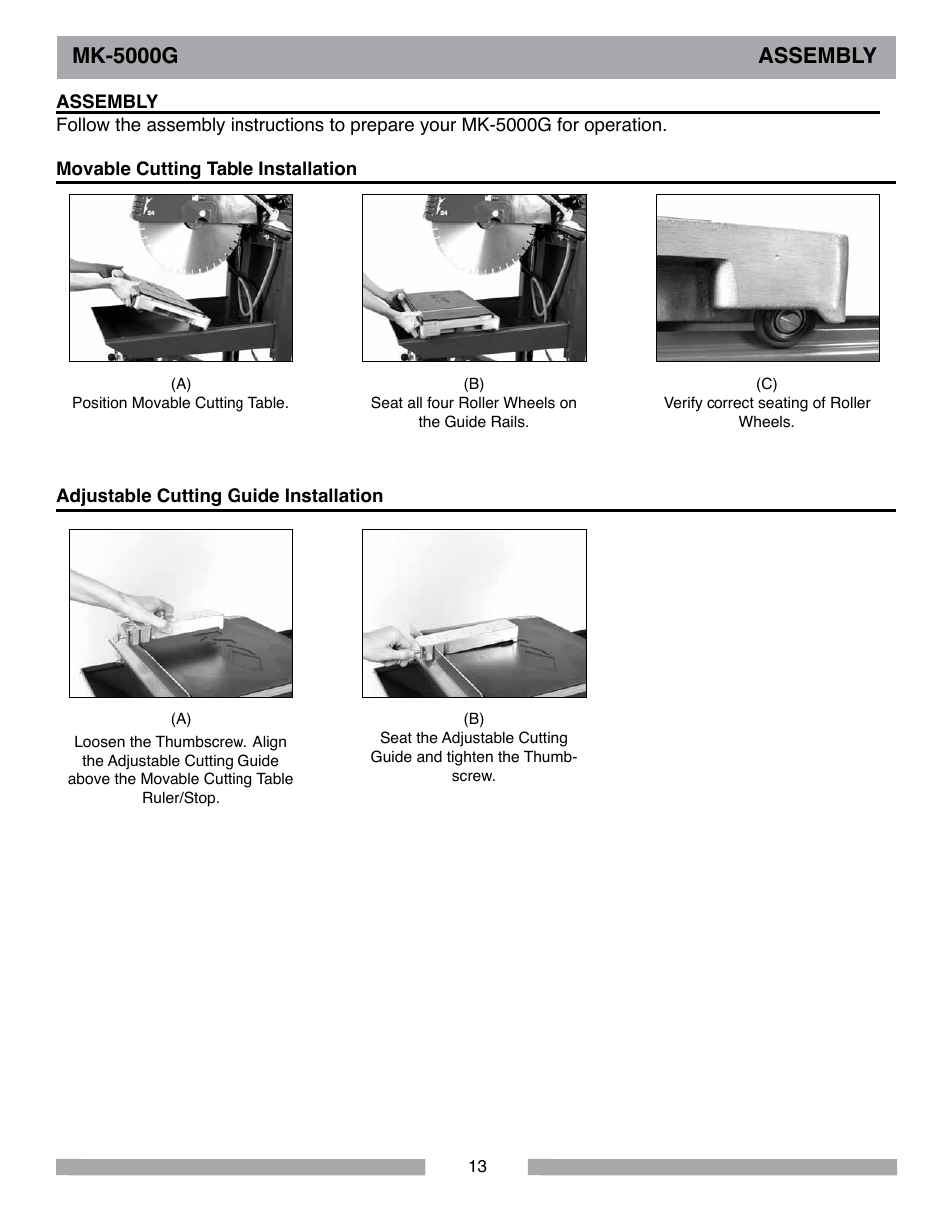 Mk-5000g assembly | MK Diamond MK-5000 Gas User Manual | Page 13 / 56