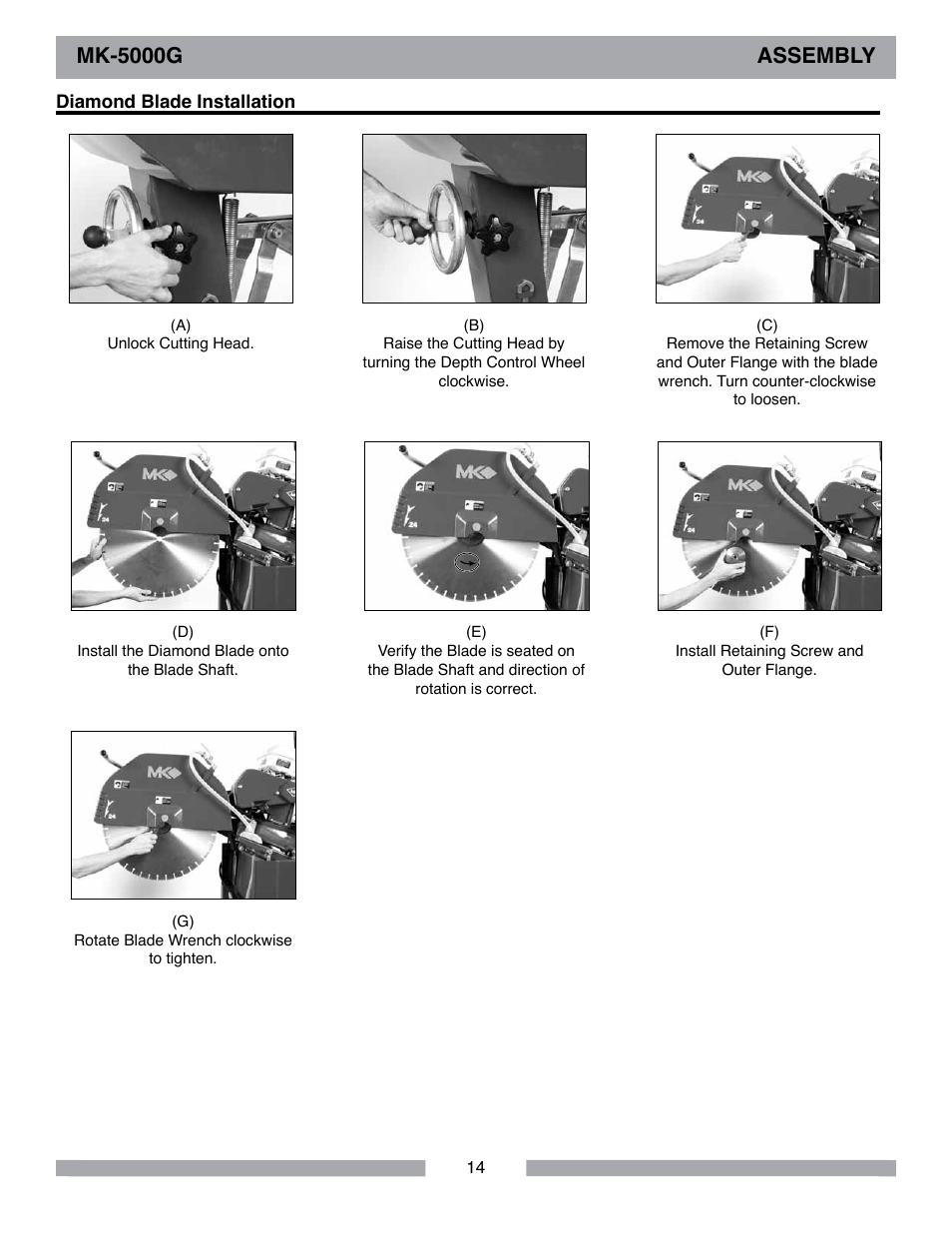 Mk-5000g assembly | MK Diamond MK-5000 Gas User Manual | Page 14 / 56