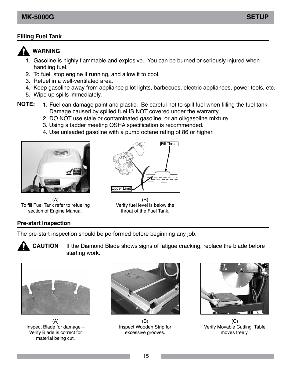 Mk-5000g setup | MK Diamond MK-5000 Gas User Manual | Page 15 / 56