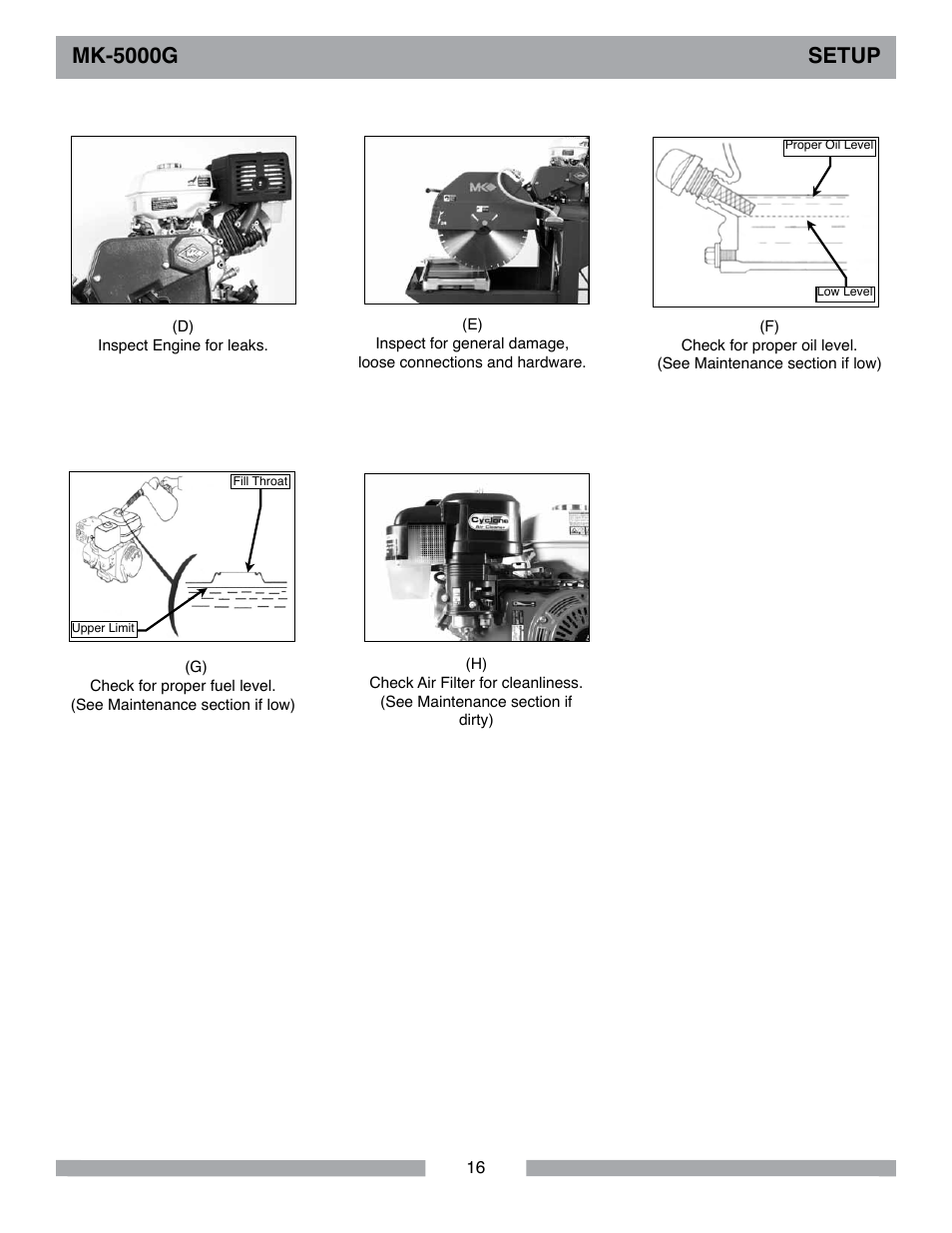 Mk-5000g setup | MK Diamond MK-5000 Gas User Manual | Page 16 / 56