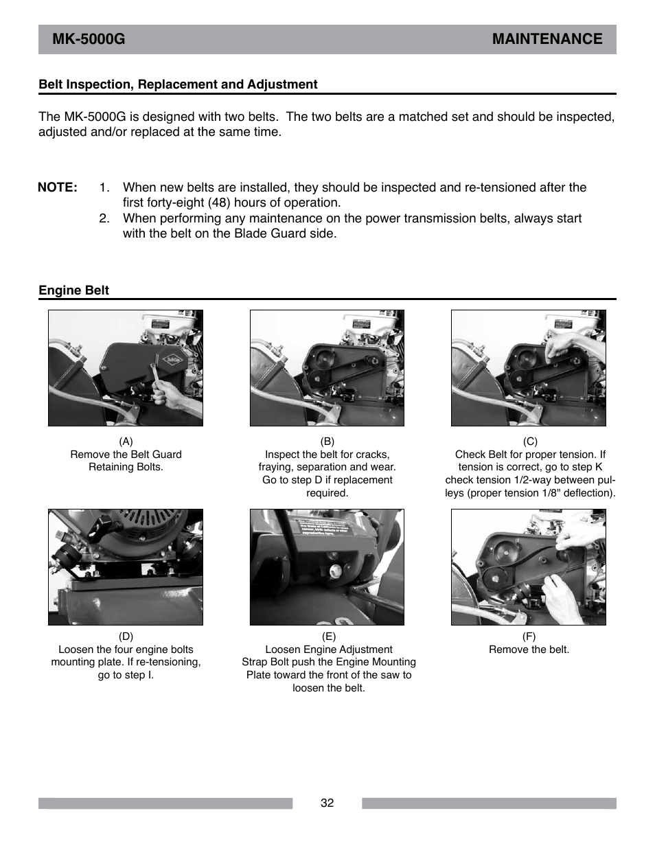 Mk-5000g maintenance | MK Diamond MK-5000 Gas User Manual | Page 32 / 56