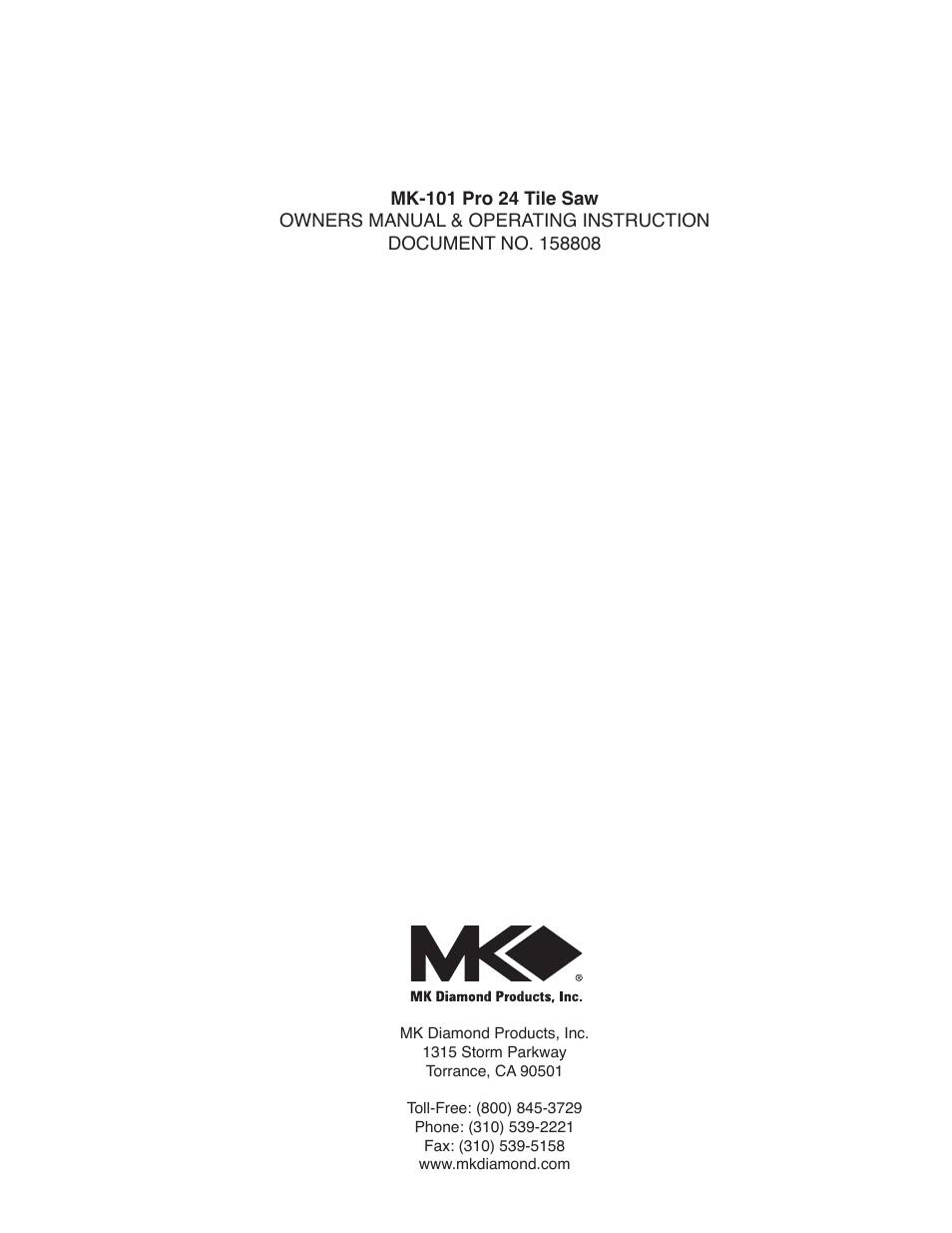 MK Diamond BX-3 User Manual | Page 36 / 36