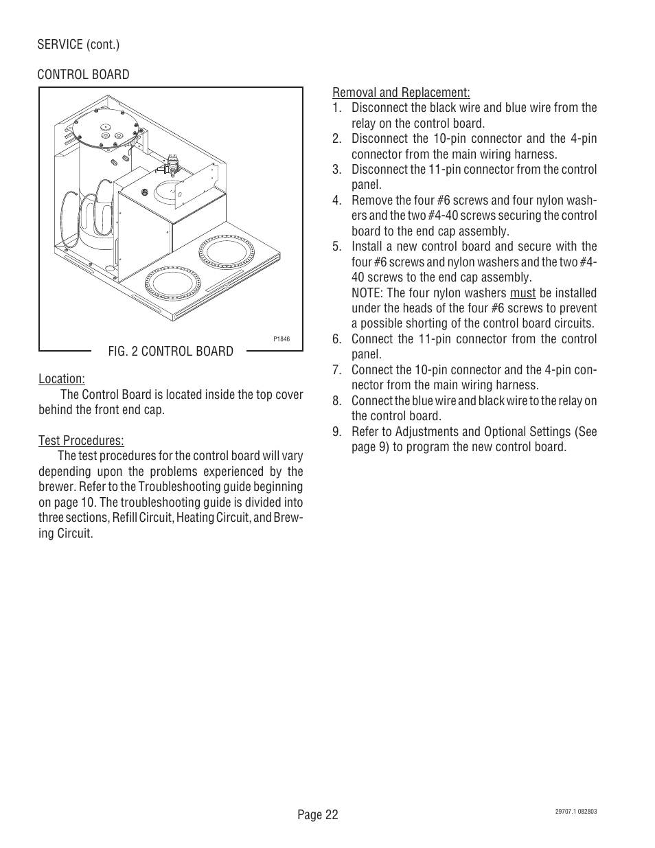Bunn Dual Voltage Models Starting at Serial #024477 CDBC User Manual | Page 22 / 32