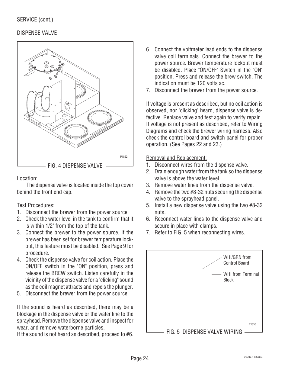 Bunn Dual Voltage Models Starting at Serial #024477 CDBC User Manual | Page 24 / 32
