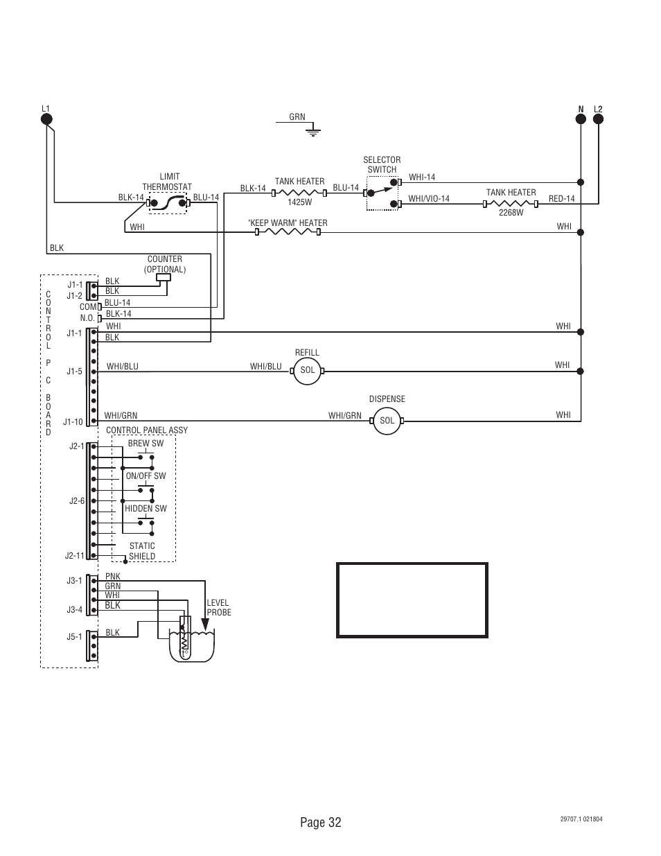 Page 32 | Bunn Dual Voltage Models Starting at Serial #024477 CDBC User Manual | Page 32 / 32